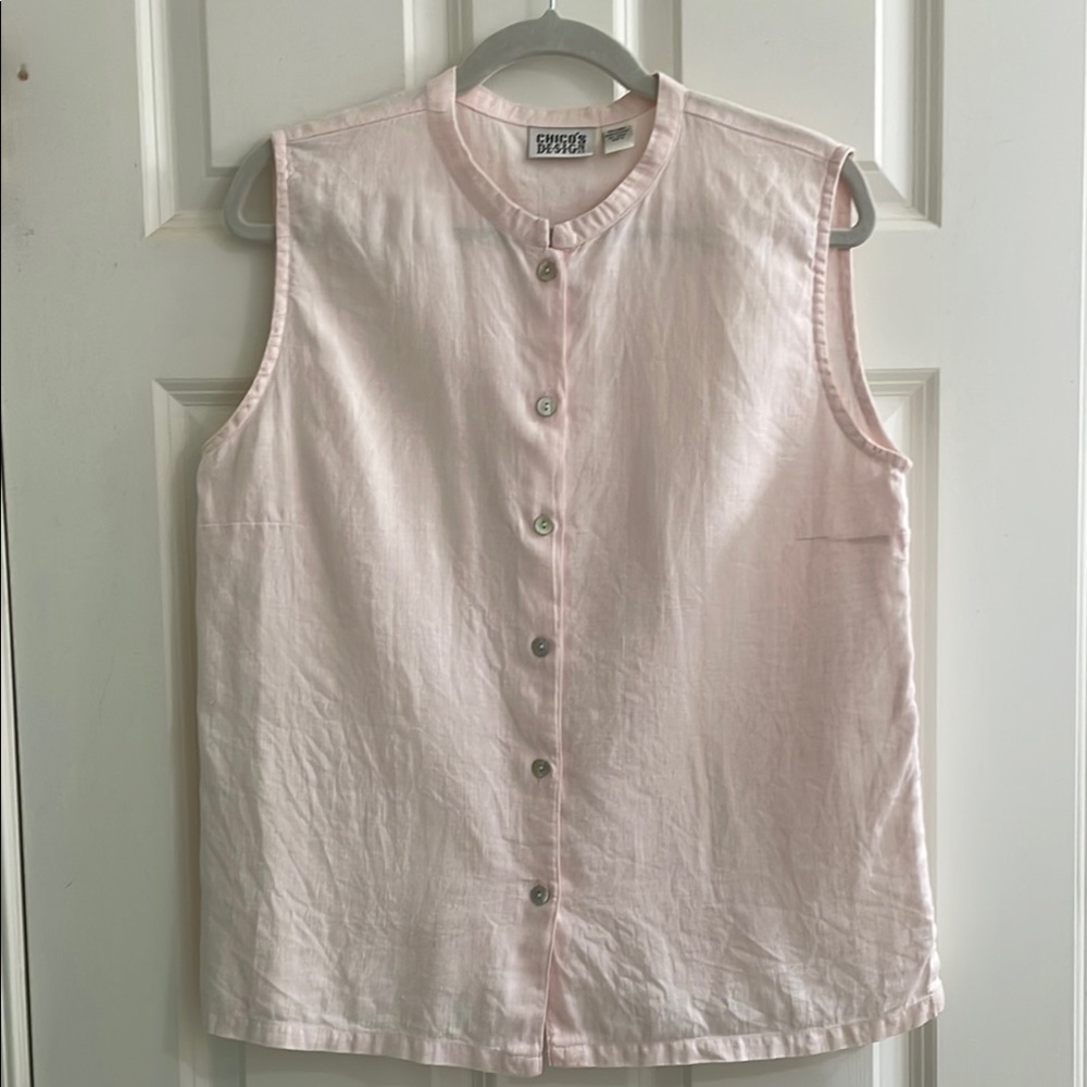 Chico’s Pale Pink Linen Tunic Top